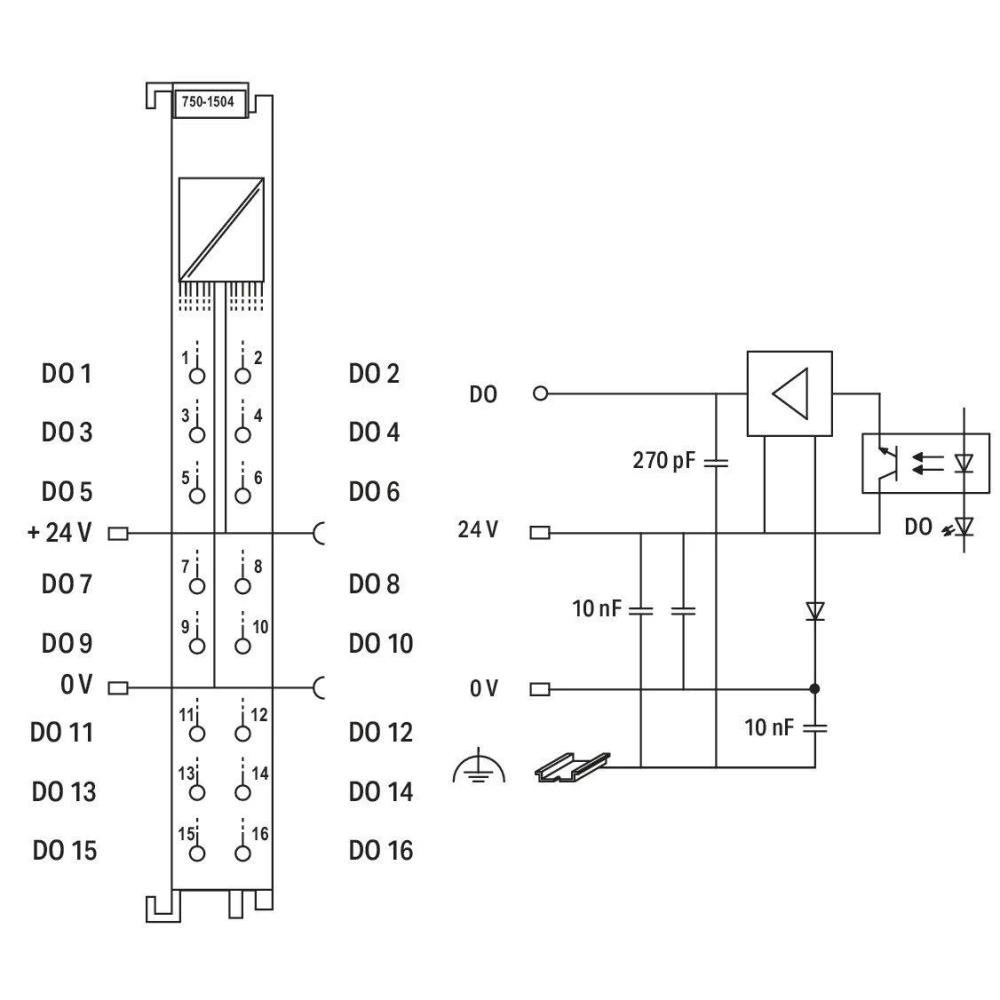 750-1504 16-канален цифров изход; 24 VDC; 0,5 A Wago_small