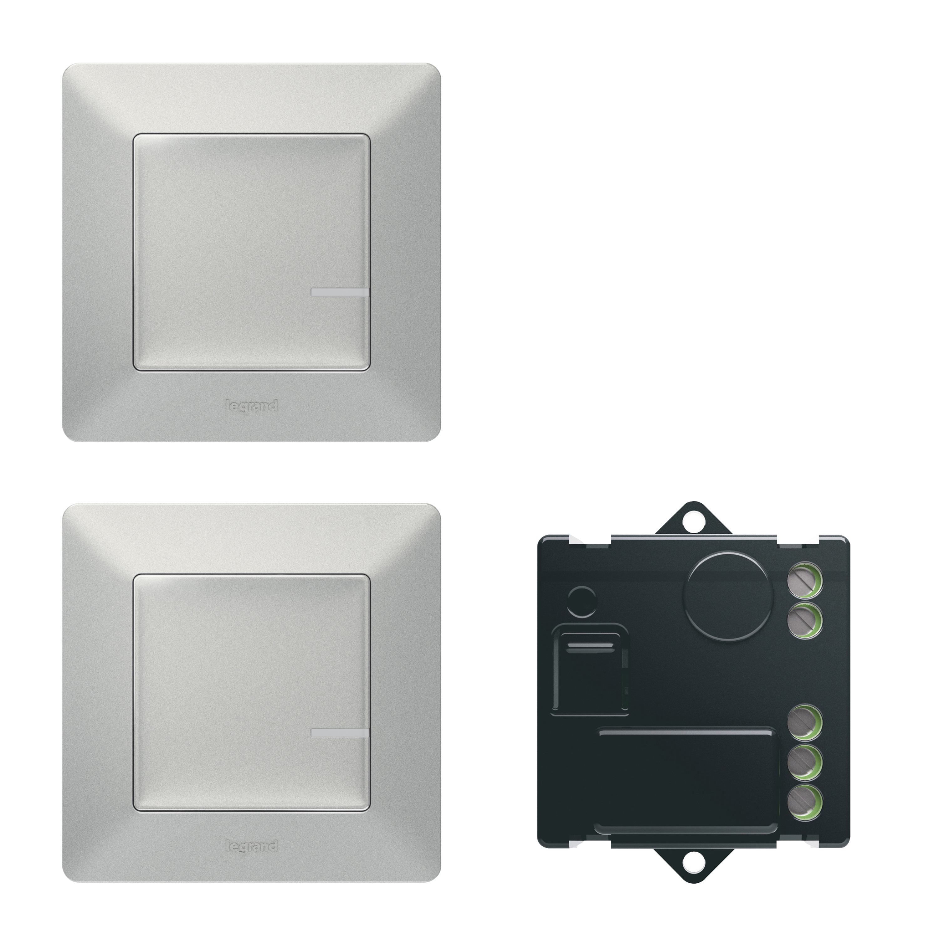 752350 Пълен комплект Valena Life with Netatmo, за девиаторна инсталация, с микромодул и 2 безжични ключа, Aluminium, Legrand_small