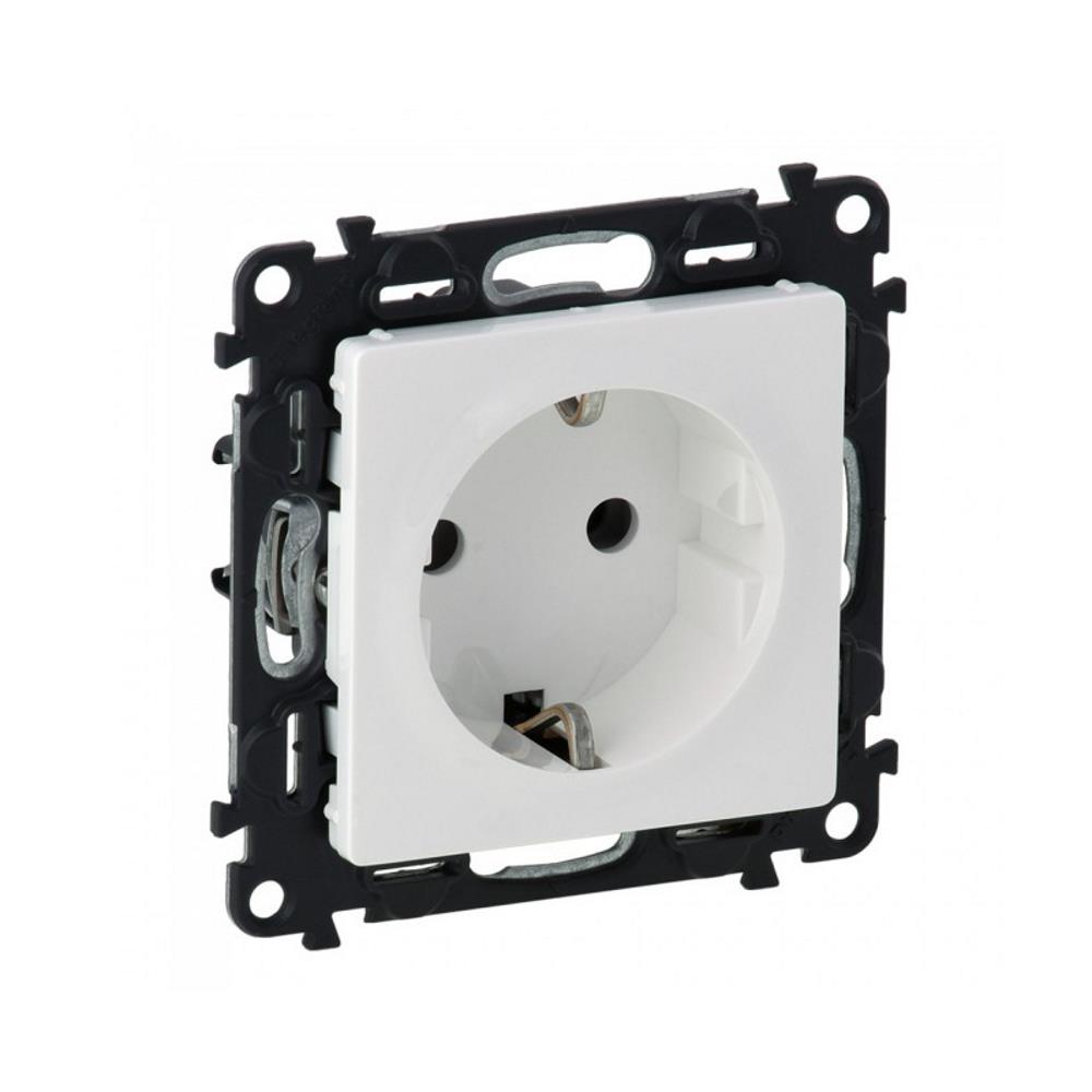 753125 Legrand Контакт шуко 2P + E - винтови клеми -  16 A 250 V Valena life Бяло