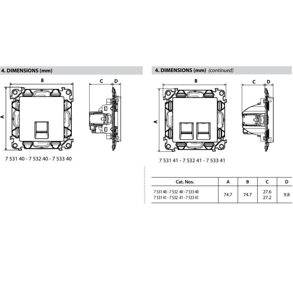 753149 Legrand Розетка 2xRJ45 Cat. 6A STP без рамка Valena life Бяло_small