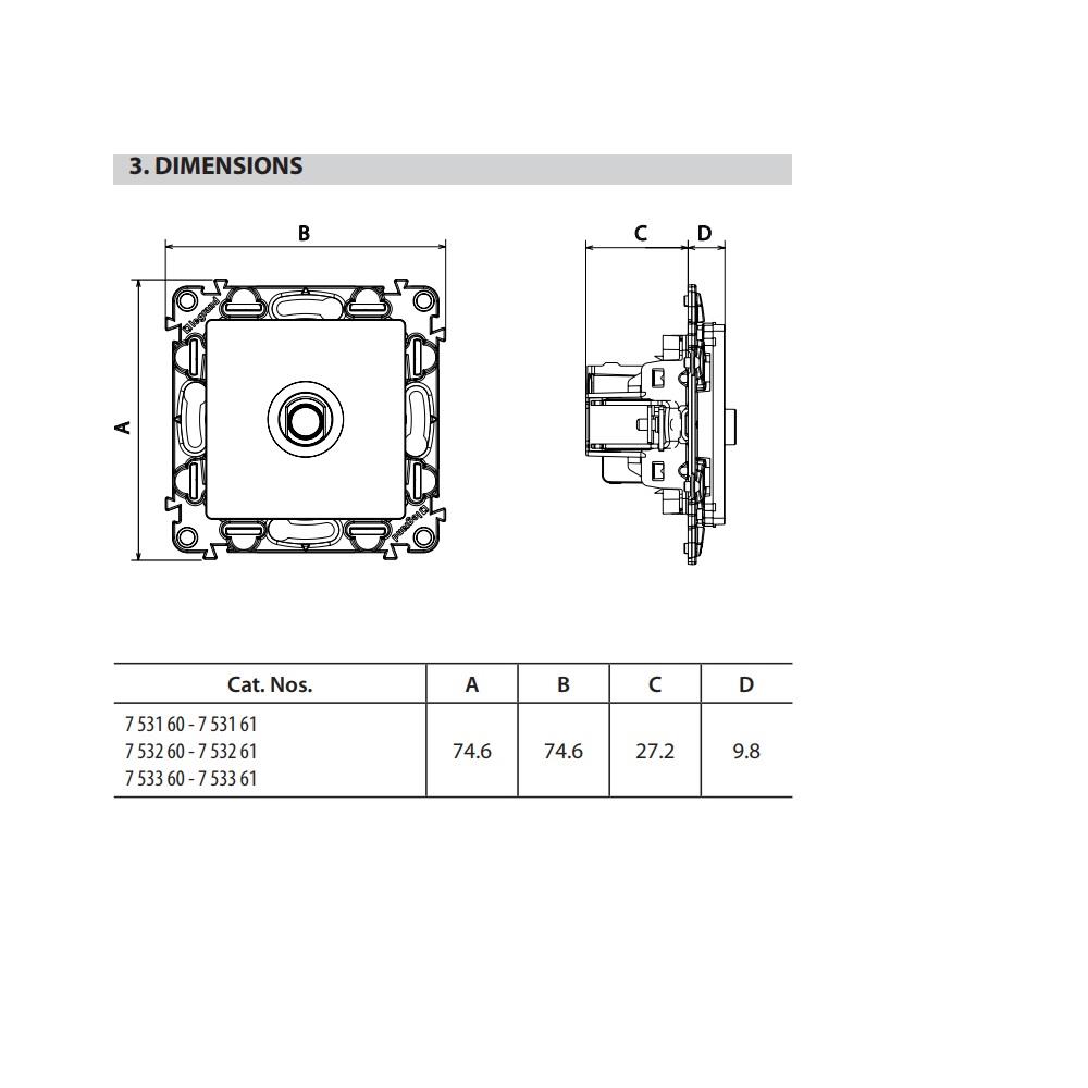 753160 Legrand TV розетка мъжка - крайна от серия (10 dB) без рамка Valena life Бяло_small
