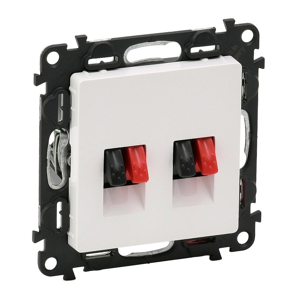 753178 Legrand Извод двоен за тонколони без рамка Valena life Бяло_small