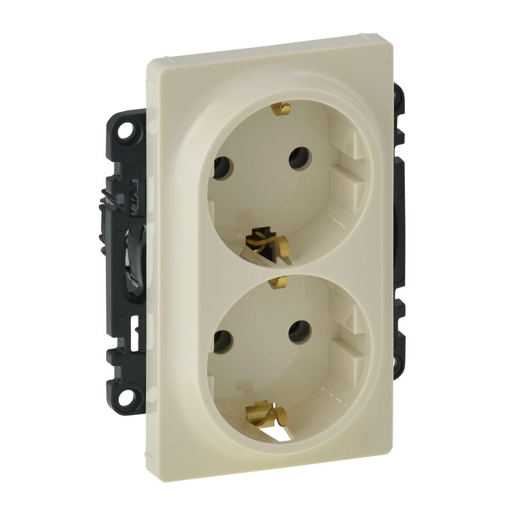 753227 Legrand 2x2P + E контакт Valena Life - немски стандарт - 16 A 250 V ~ - крем_small