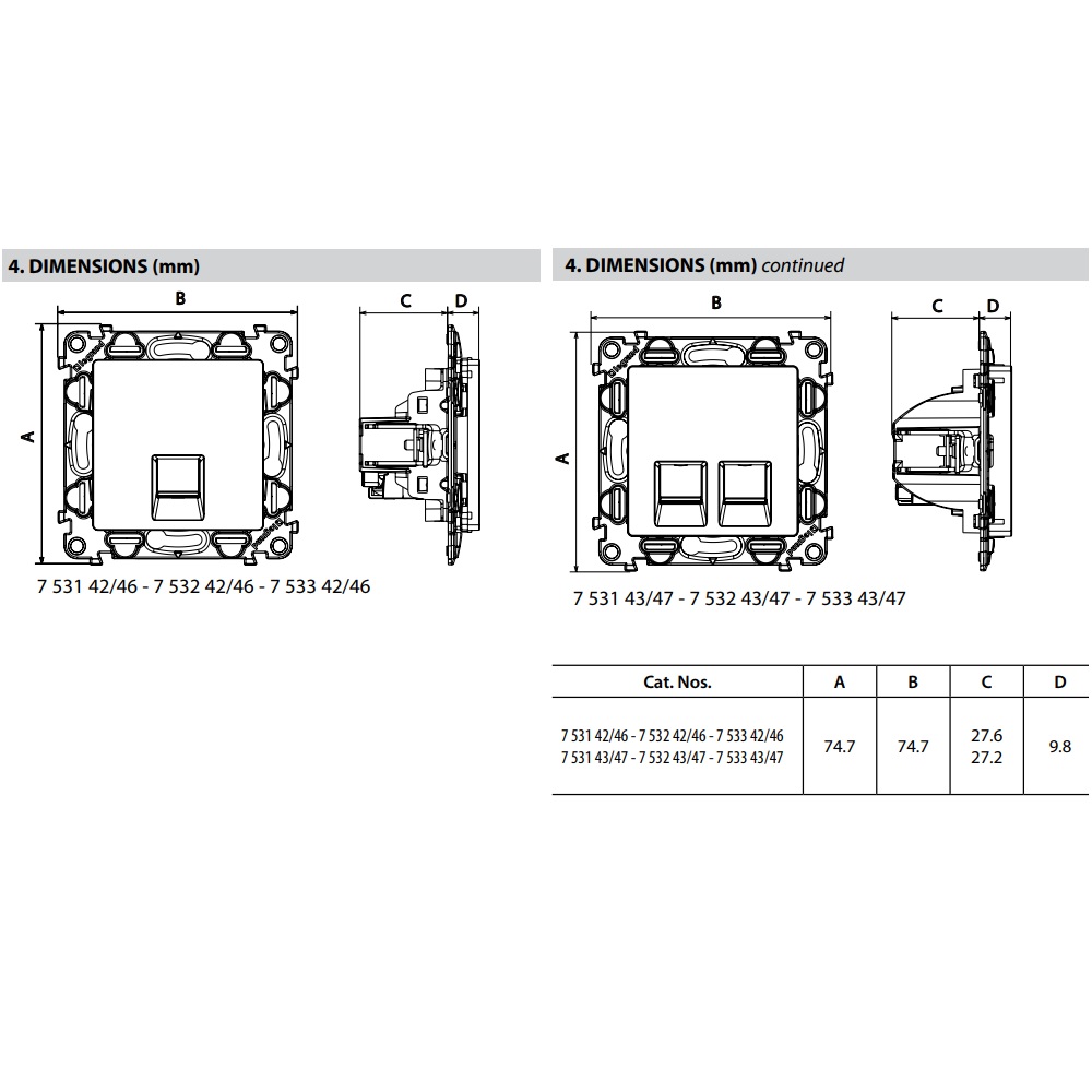 753246 Legrand Компютърна 1xRJ45 Cat.6 STP без рамка Valena life крем_small