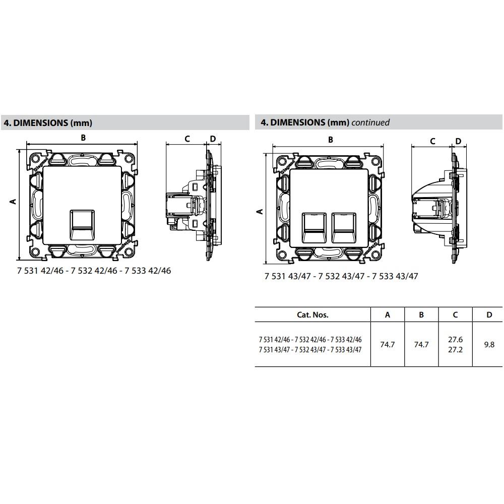 753247 Legrand Компютърна 2xRJ45 Cat.6 STP без рамка Valena life крем_small