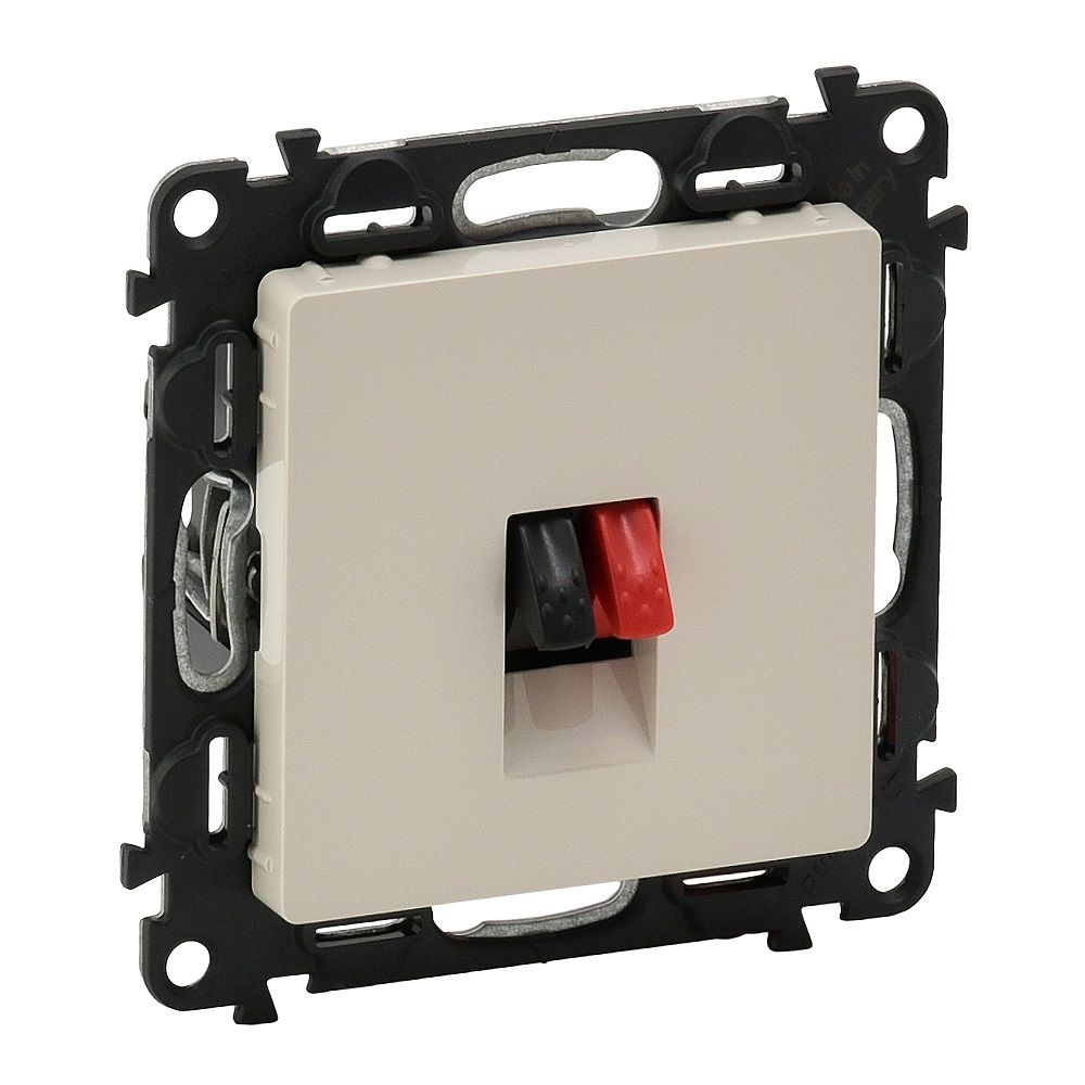 753272 Legrand Контакт с изводи за тонколони без рамка Valena life крем