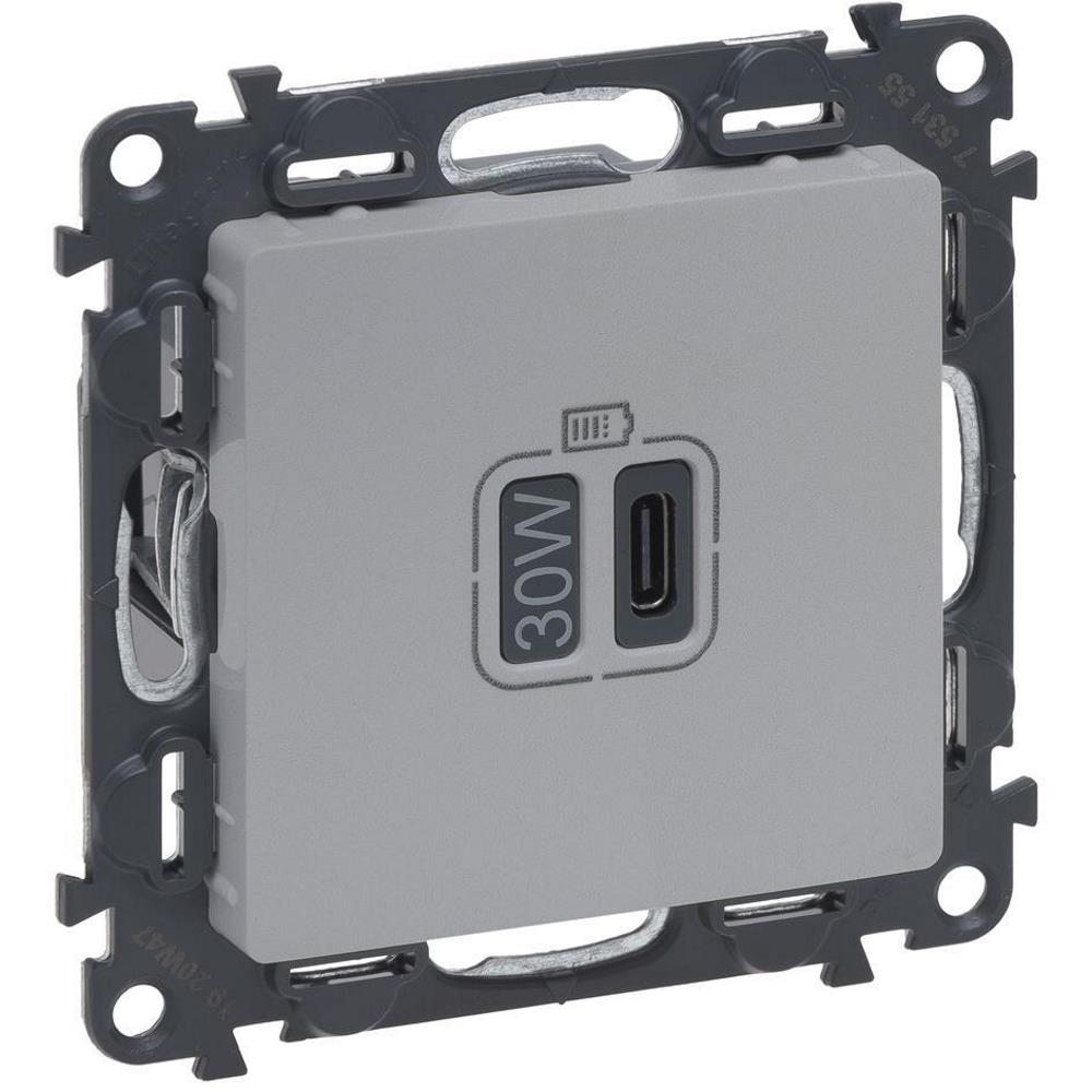 753355 Legrand USB розетка VL 1USB C 30W Valena life алуминий_small