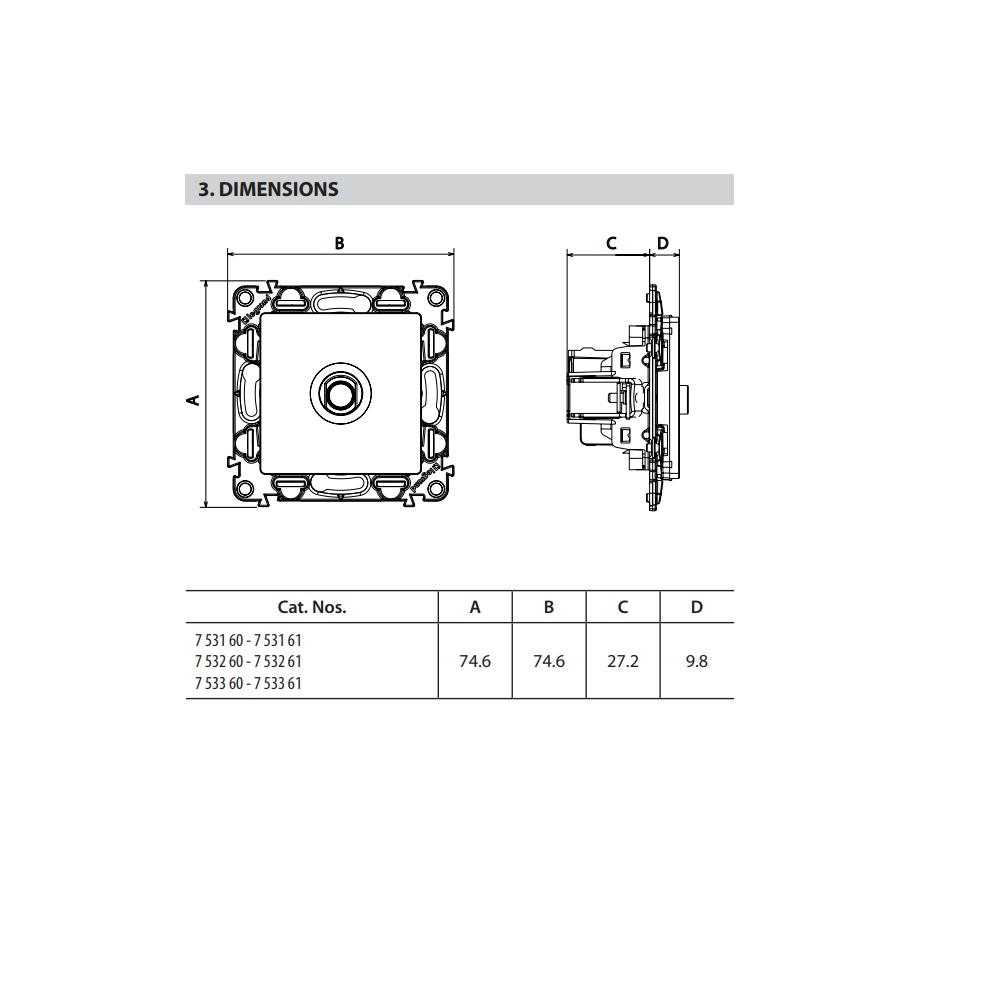 753360 Legrand Мъжка ТВ розетка-крайна от серия (10 dB) без рамка Valena life алуминий_small