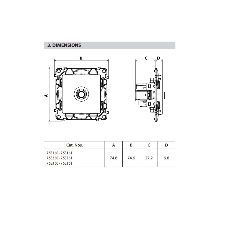 753361 Legrand Мъжка ТВ розетка-преходна от серия (14 dB) без рамка Valena life алуминий_small