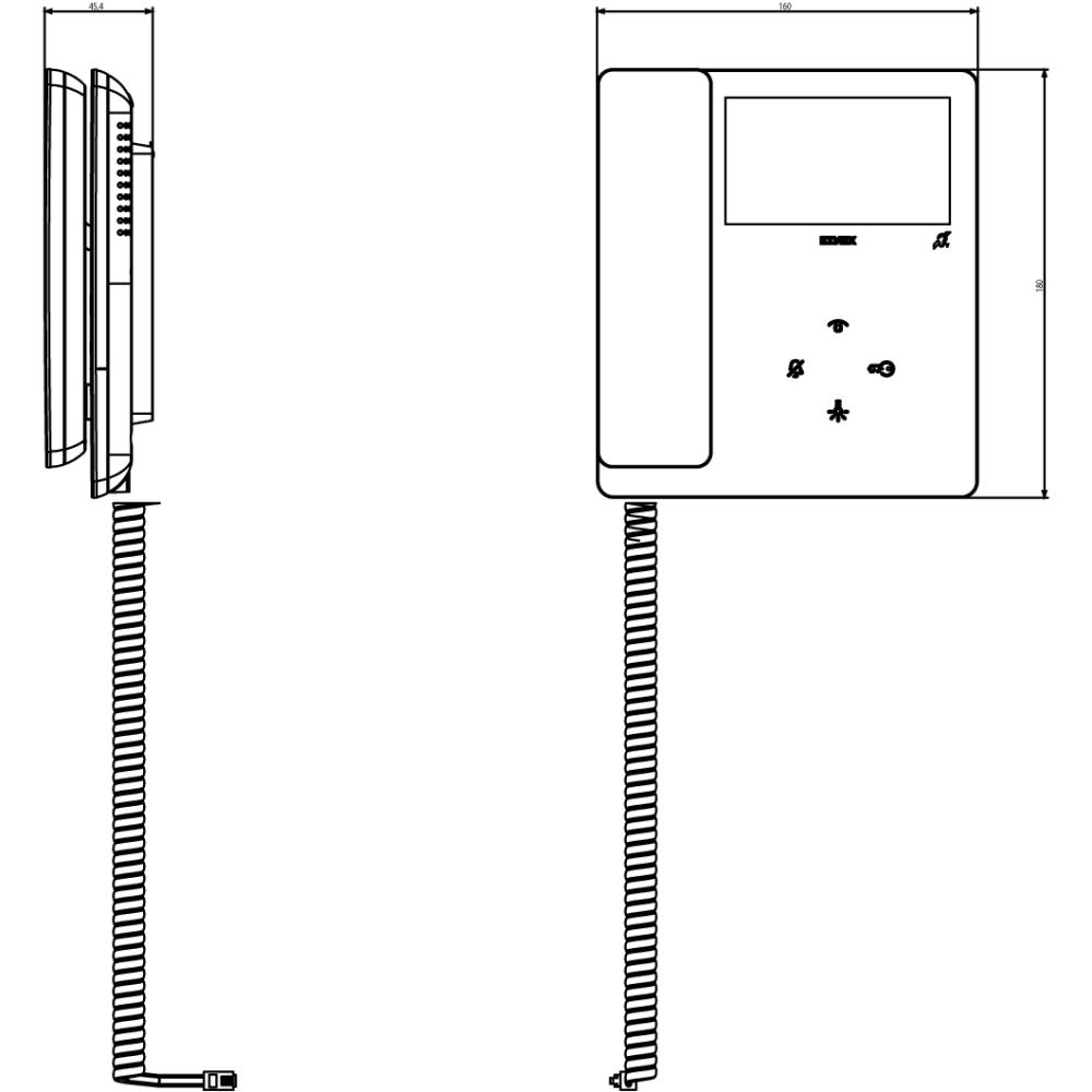 7548 Видео домофон 4,3“ със слушалка без интерком бял за двупроводна система VIMAR_small