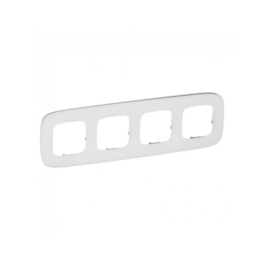 755544  Legrand Allure рамка 4 х бяло стъкло