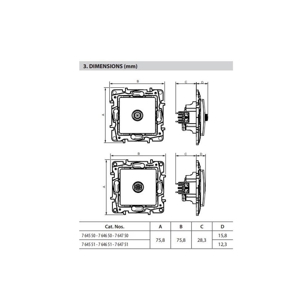 764550  Legrand ТВ Розетка F конектор Niloe Бяло_small