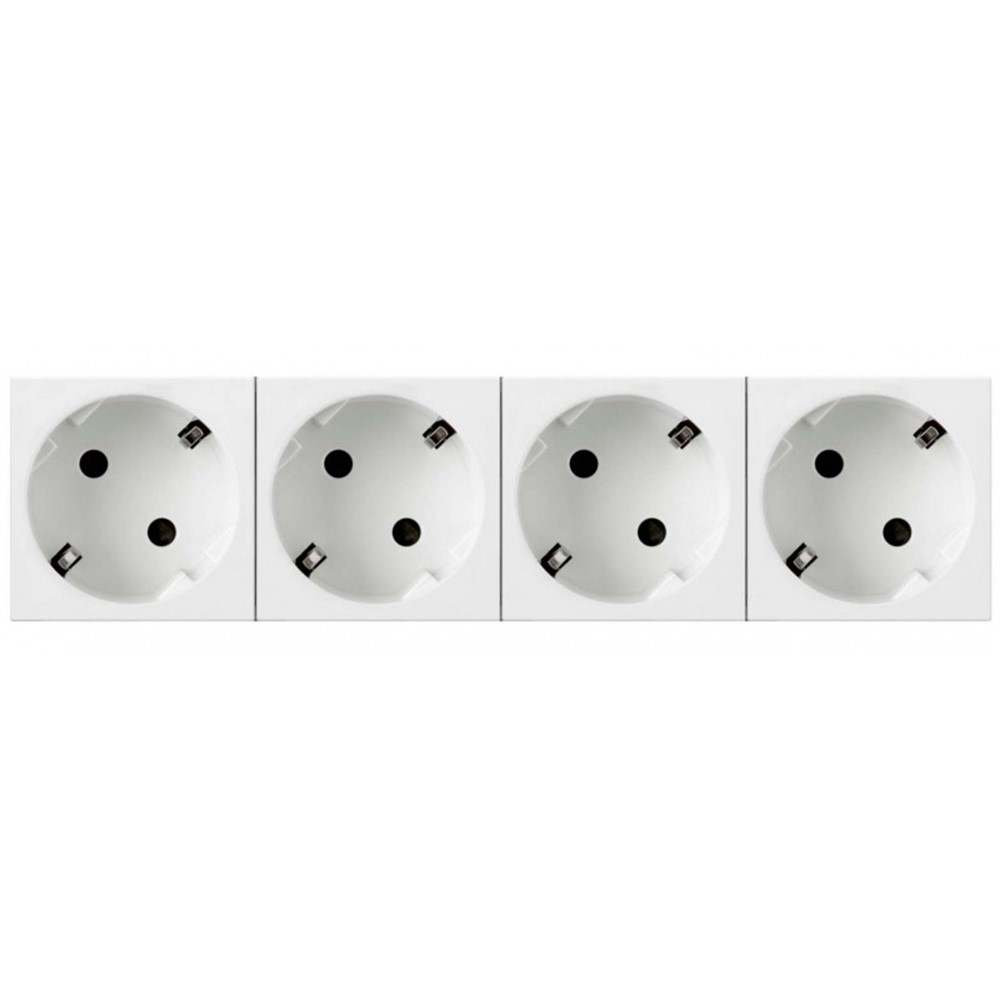 077254 Шуко 4х2Р+Е на 45 градуса 8М бял Mosaic , Legrand