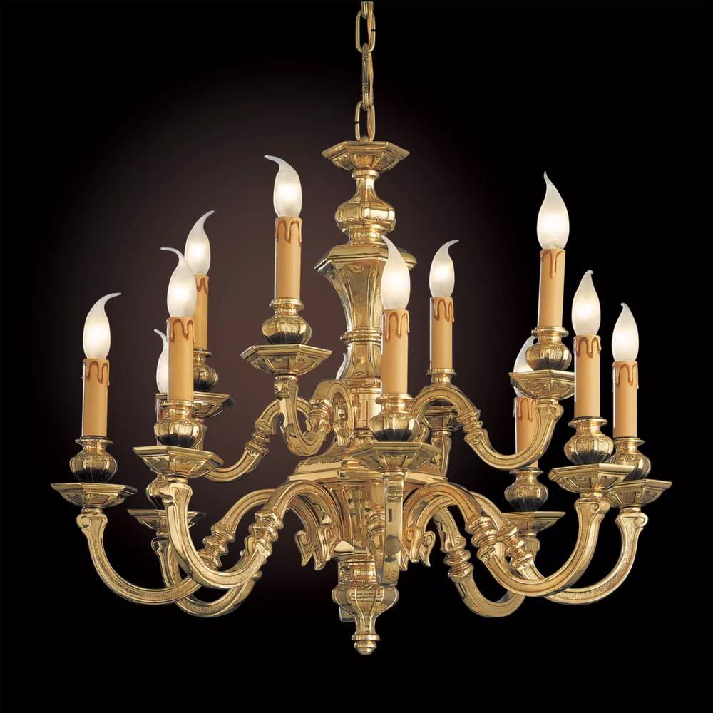 777/8+4/007 POLISH BRASS FINISH CHANDELIER 12xMAX42W E14 Possoni