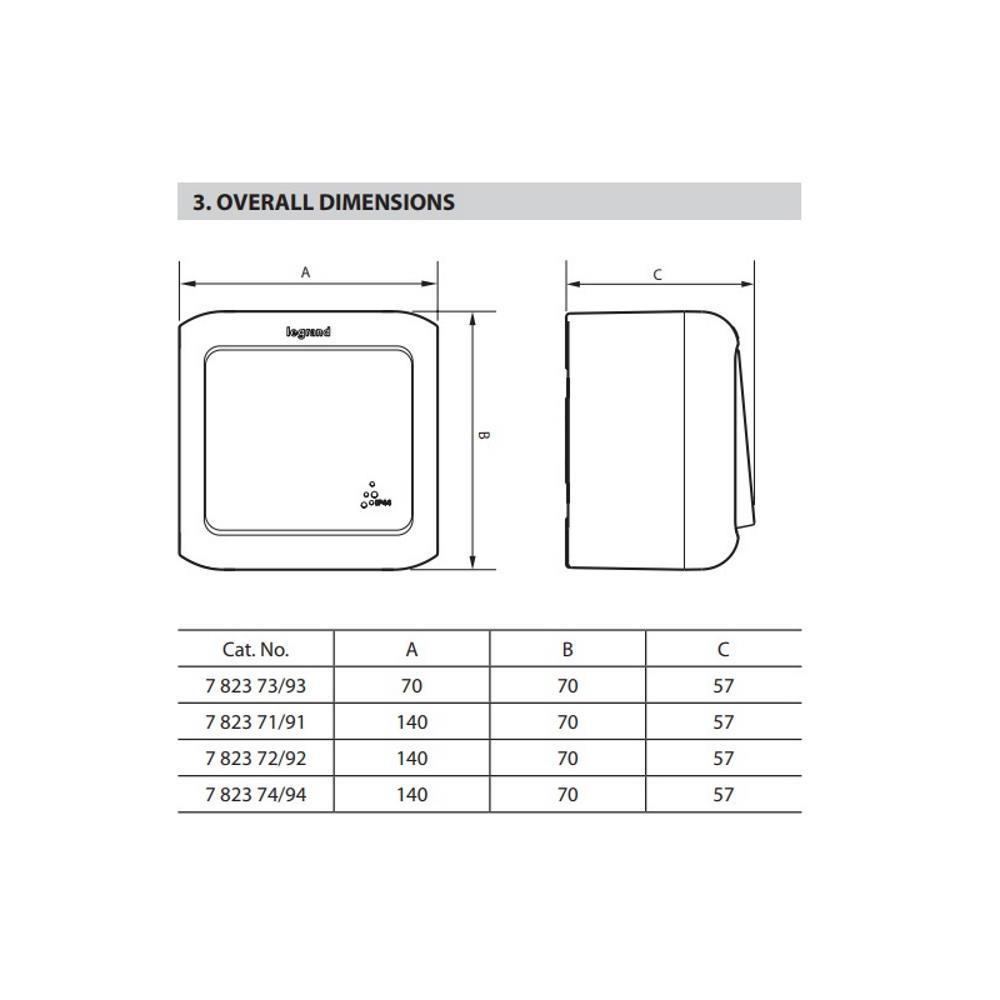 782380 Legrand Еднополюсен ключ 10А  Forix сив IP44_small