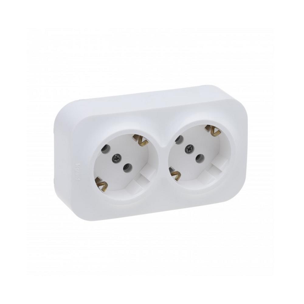 782433 Окабелен контакт Forix, Schuko 2x2P+Е, ОМ, IP21, бял, Legrand - ДО ИЗЧЕРПВАНЕ_small