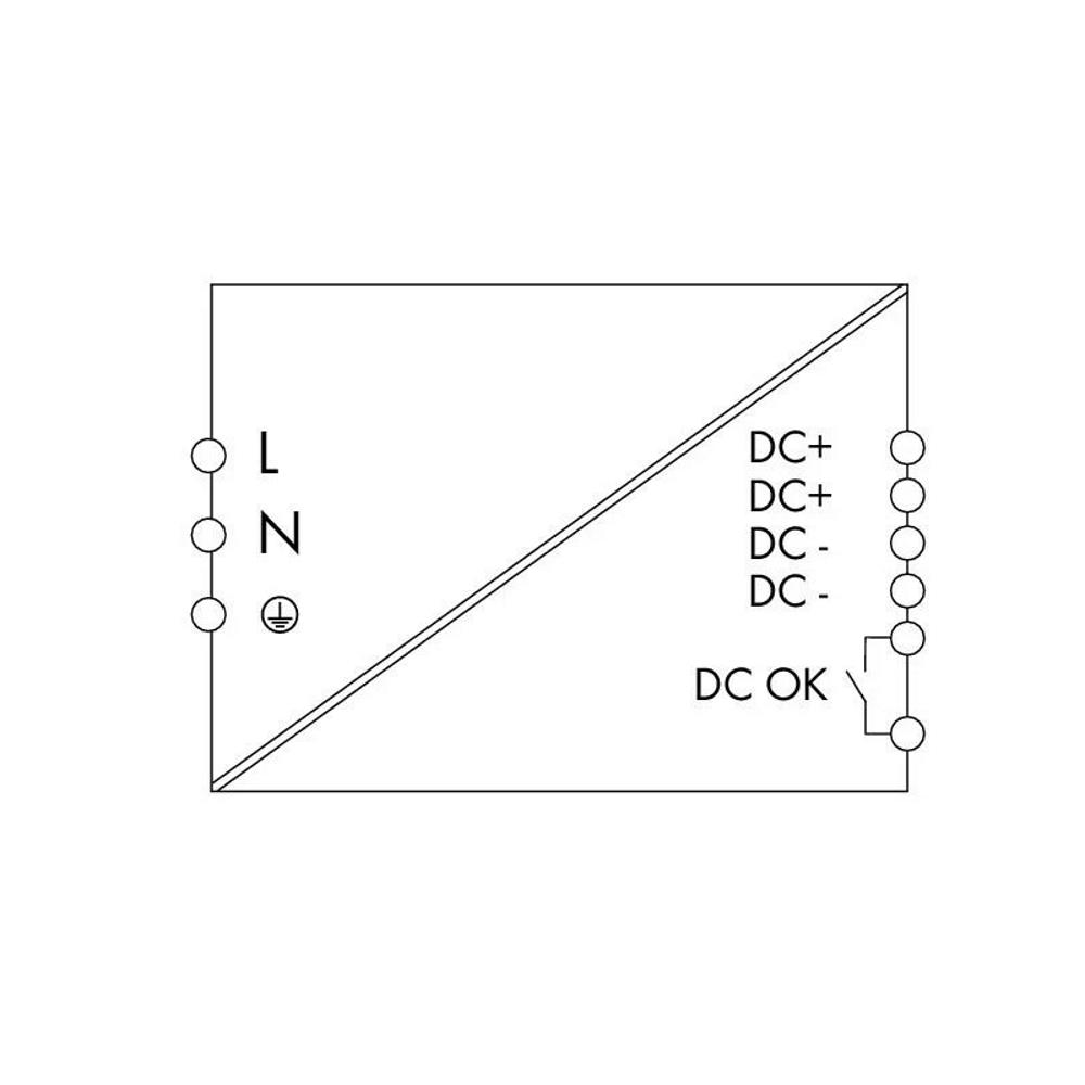 787-1634 Имп.захр. CLASSIC, 1x100-240VAC/24VDC - 20A,2.5 mm²,DIN,DC OK LED конт.,(95x170х127mm) Wago_small