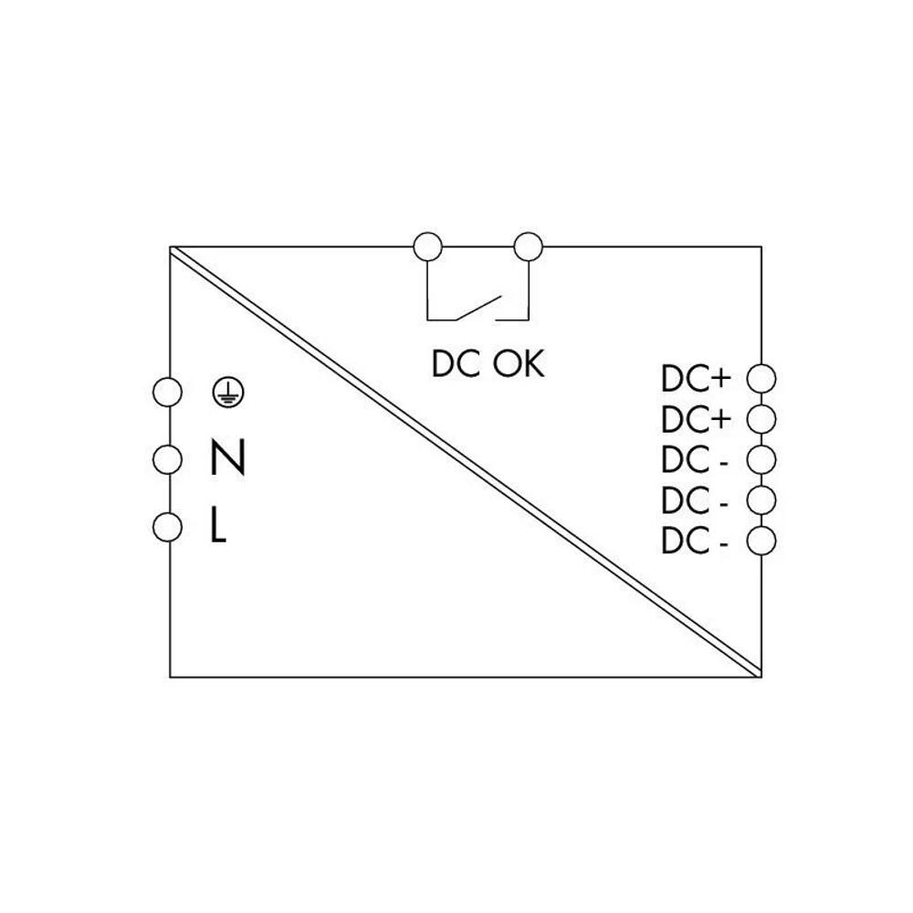 787-736 Имп.захранване ECO, 1x100-240VAC/24VDC - 40A, 6,00 mm², DC OK контакт, (170x153x136mm) Wago_small