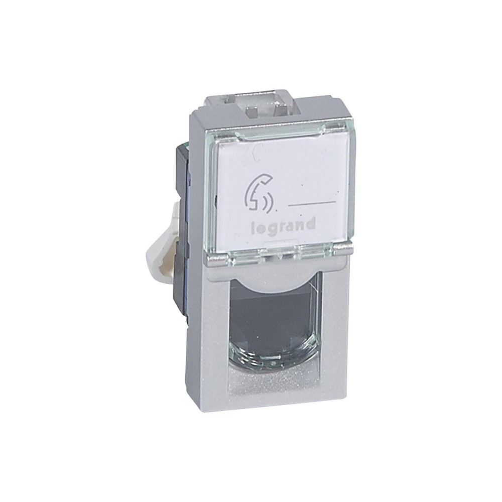 079462 Розетка RJ45 Mosaic - категория 6 FTP 1М Алуминий Mosaic , Legrand