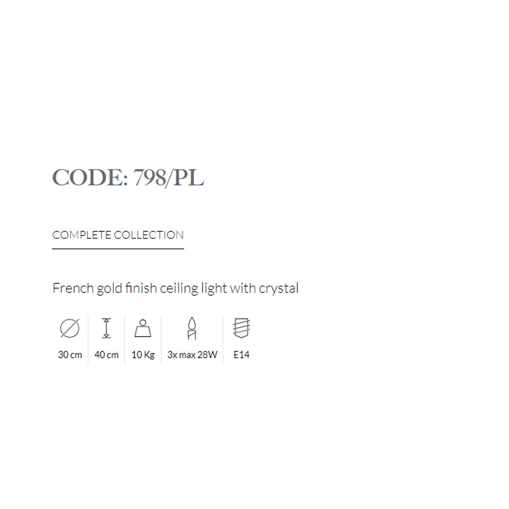 798/PL/002 CEILING LIGHT WITH CRYSTAL 3xMAX28W E14 Possoni_small