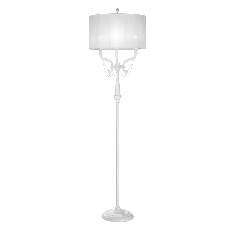 859/P3/022 FLOOR LAMP WITH SHADE 3xMAX42W E14  White lacquered finish Possoni