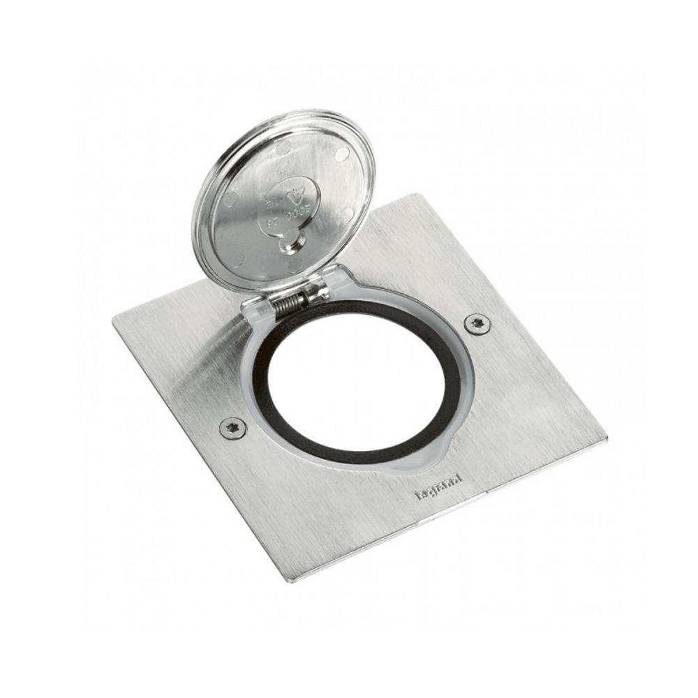 089700  Legrand Квадратна подова кутия за вграждане IP44 за 2 модула Mosaic неръждаема стомана_small