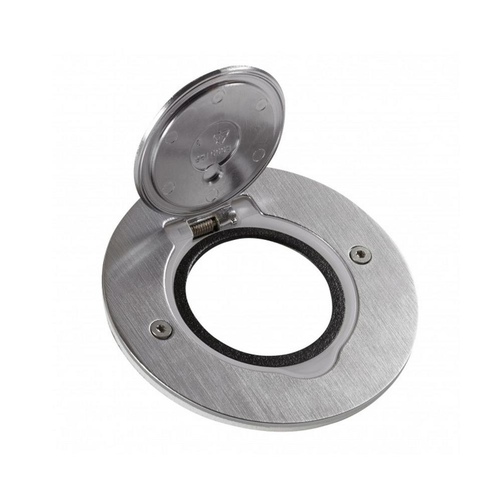 089701  Legrand Кръгла подова кутия за вграждане IP44 за 2 модула Mosaic неръждаема стомана