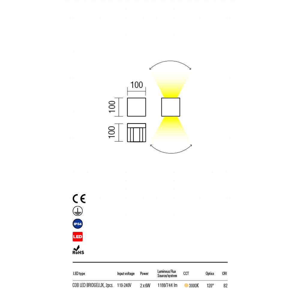 90173 VARY LED 2x6W IP54 DG 3000K Аплик, Redo_small