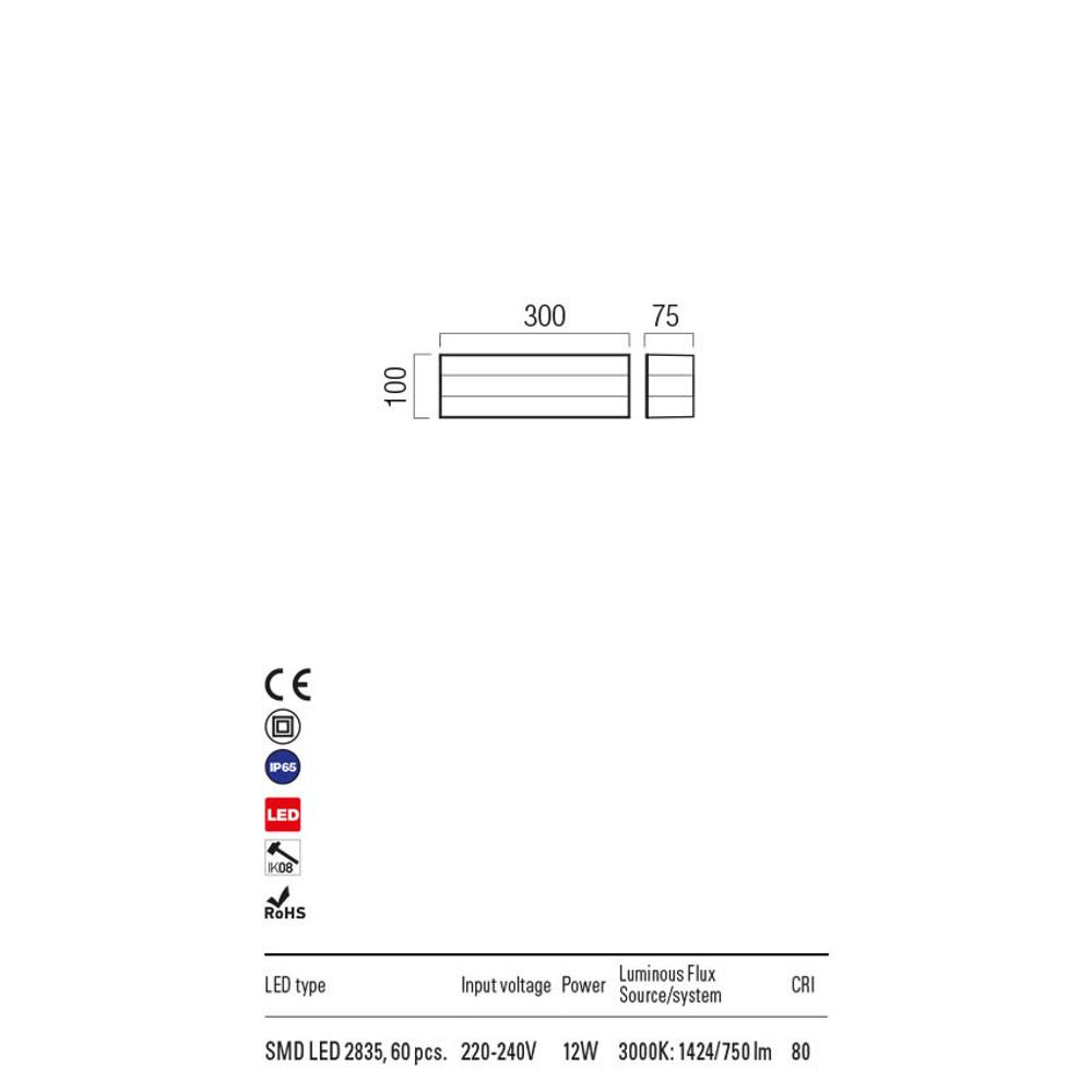 90330 KODIAK AP LED SMD 12W IP65 WH.BK 3000K Аплик, Redo_small