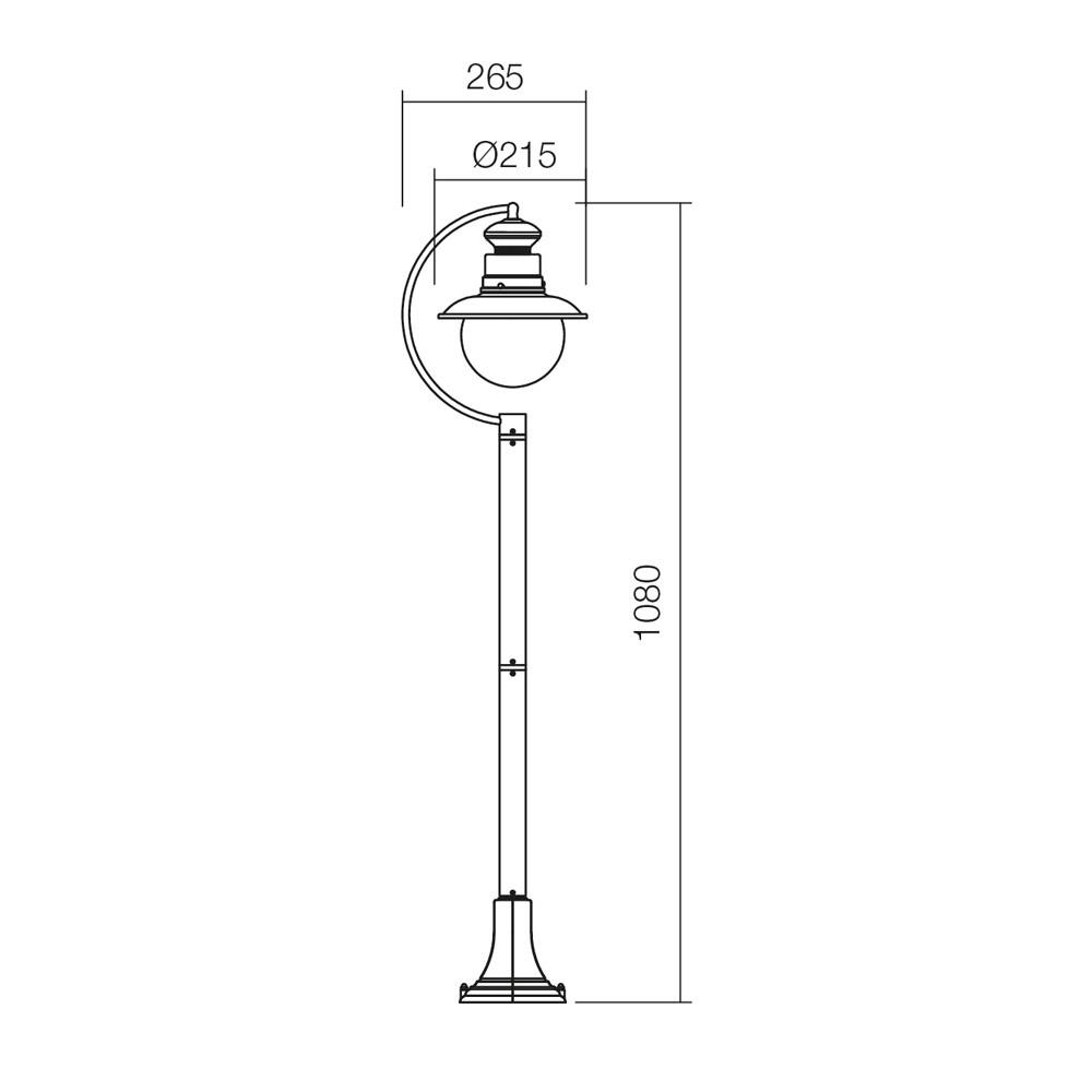 9047 SCOTT Градински болард 1X42W, E27 IP44, 108см, BK/COOPER, Smarter_small