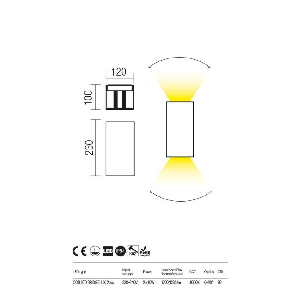 90552 VARY AP COB LED 20W IP65 SWH 3000K Аплик, Redo_small