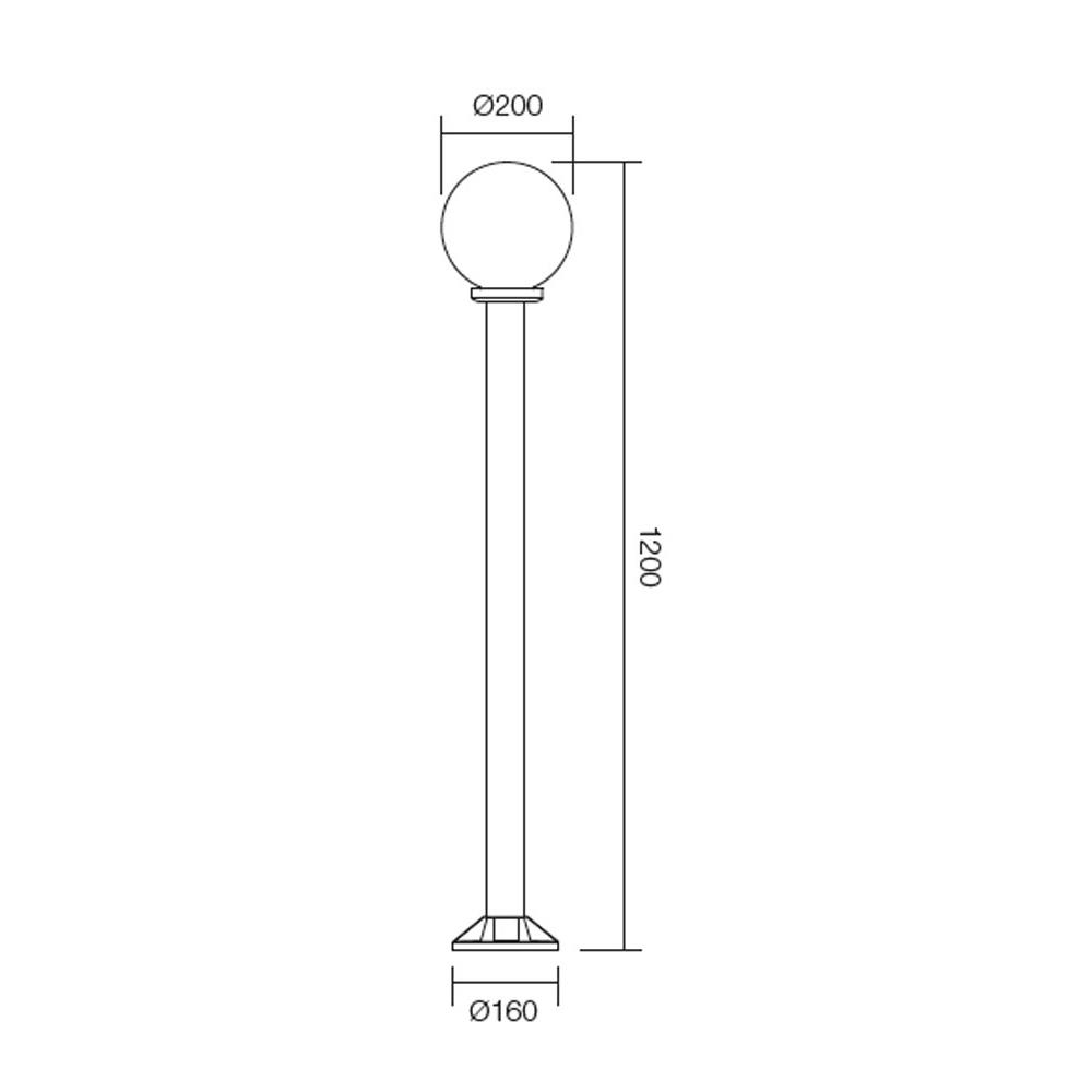 9766 Градински стълб SFERA 1 ST H120 1x28W E27 FUM Smarter_small