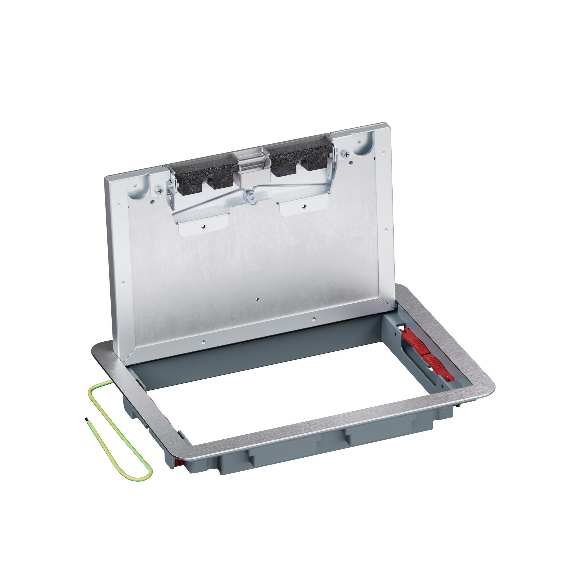 981376 Рамка с капак за подова кутия, метал, за двоен под, 8/12M, Legrand