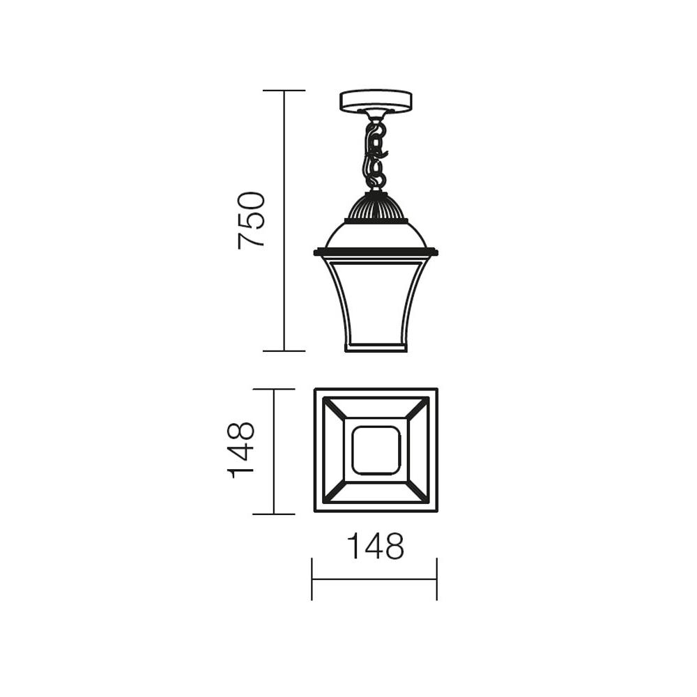 9959 AVIGNON Градински пендел 1X42W, E27 IP23, Antique brown, Smarter_small