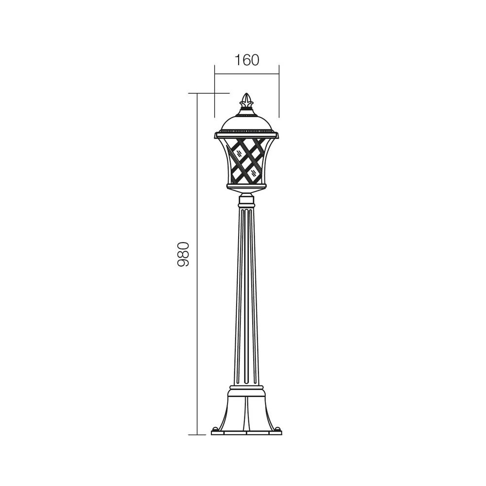 9961 BREMEN Градински болард 1x42W E27 IP23, 98см, Smarter_small