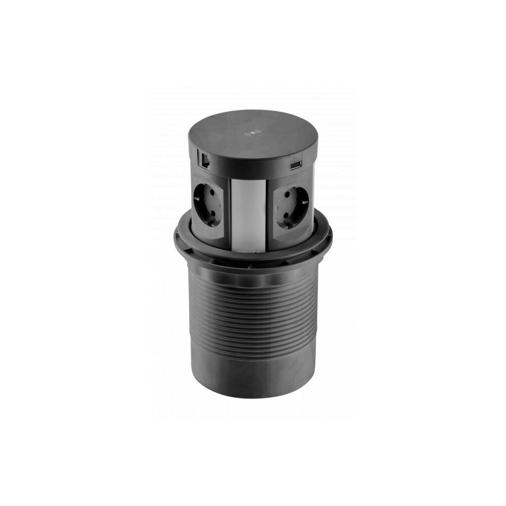 AE-BPW4S120P-20 COMFORT PLUS Pop-up контакт за вгражд., 4x Schuko, 2xUSB, 2xRJ45, черен GTV_small