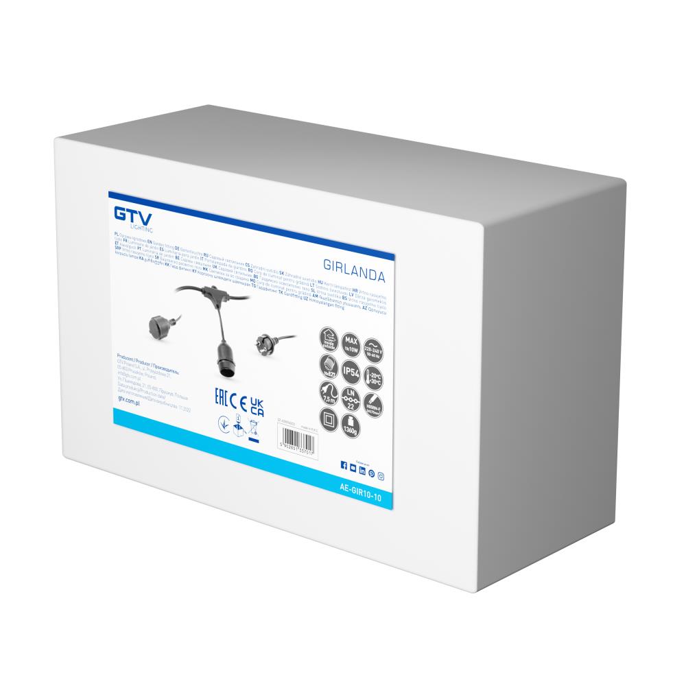 AE-GIR10-10 Garland 10 m, 50/60Hz, 10xE27, IP44, 2x0,75 mm, GTV_small