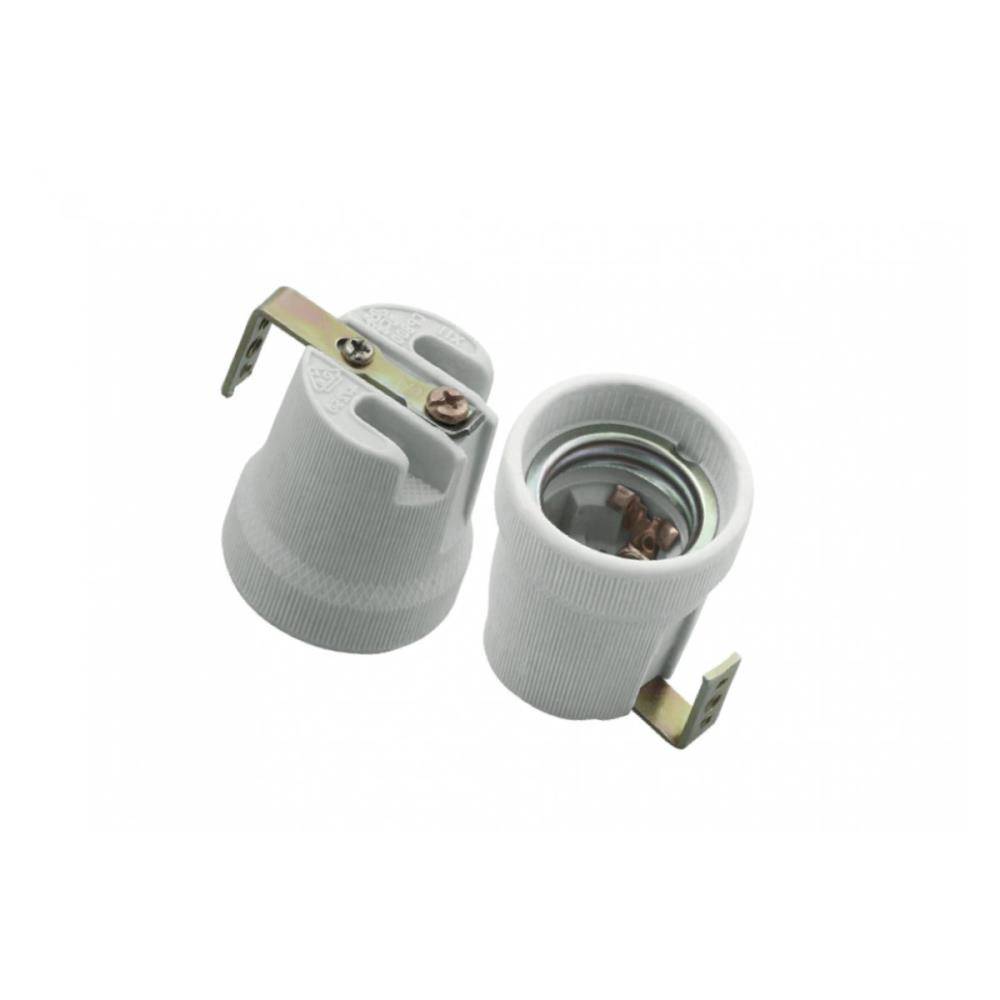 AE-OCEE27-MM Керамична фасунга, стояща с планка Е27, max.100W, бял GTV_small