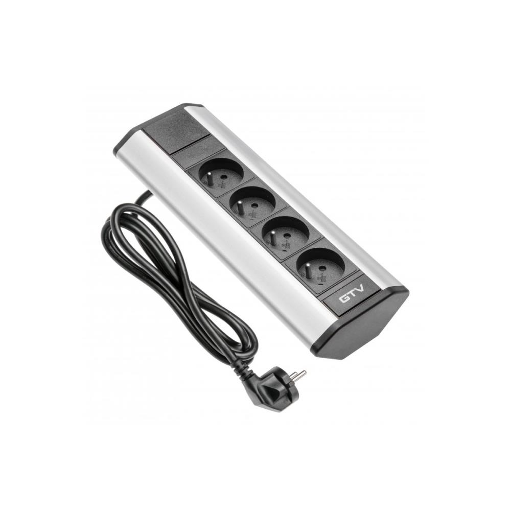 AE-PBKT4U-80 Ъглов разклонител 4х френски стандарт,кабел 1,5 м,защита от пренапрежение,сребрист GTV_small