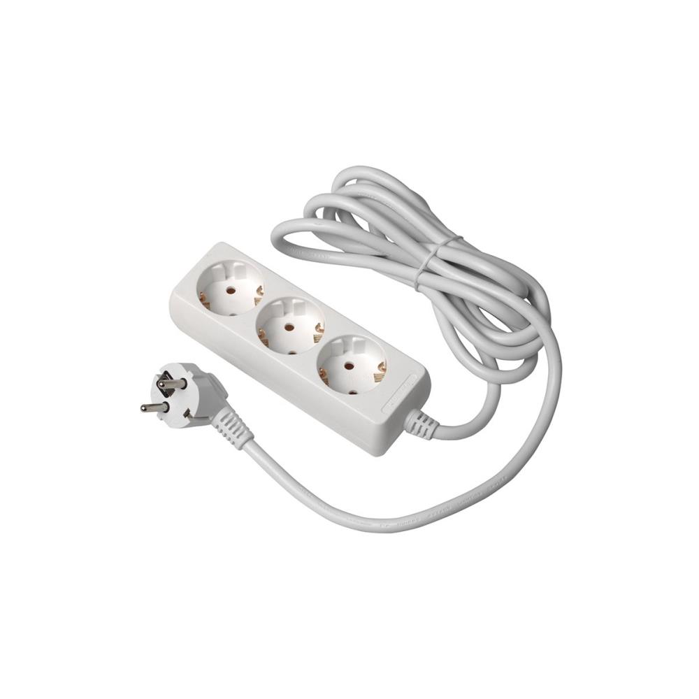 AE-PS3G5M-00 Разклонител 3x Шуко, кабел 5 м (3x1,5мм²), макс.3500W/16A, бял GTV_small