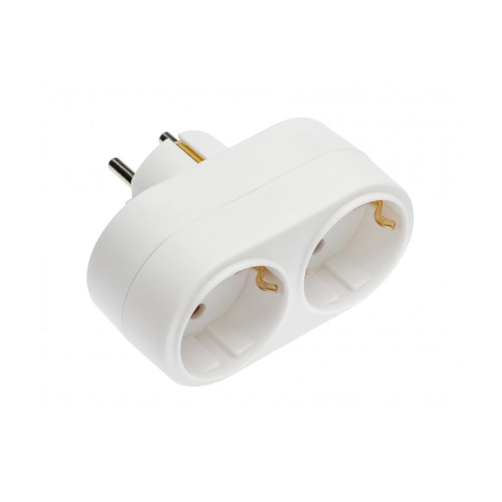 AE-SC0102-00 Разклонител за контакт 1 към 2xS Шуко, макс.3600W/16A, бял GTV_small