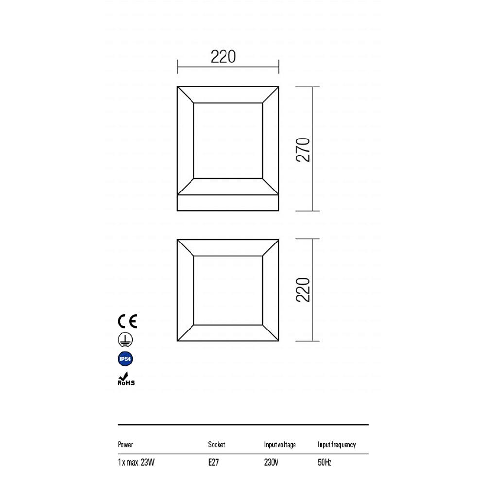9170 Градински болард Landmark, 1X23W E27 IP54, цвят Dark grey, Redo_small