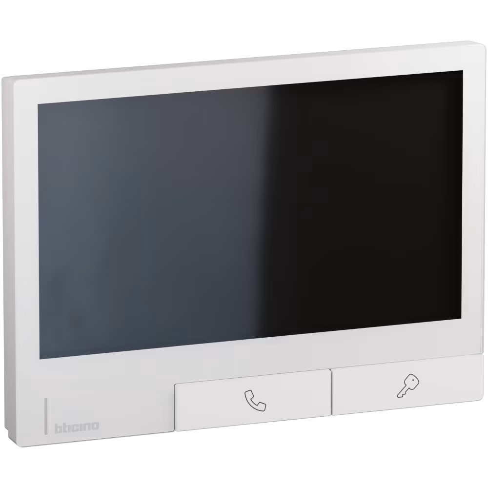 344745 Вътрешен монитор за видедомофон Classe 300X, 7” LCD сензорен дисплей, 1024x600 px, 2-проводна система/Wi-Fi, White, Bticino_small
