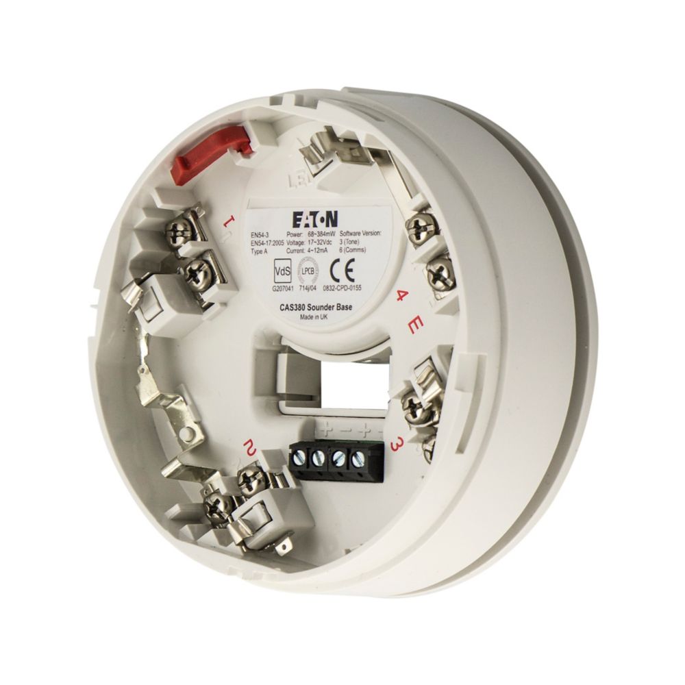 CAS380 Основа за адресируем детектор, с вградена сирена, EN54, white, Eaton_small