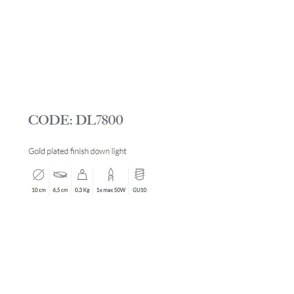 DL7800/006 GIO DOWN LIGHT 1xMAX50W GU10 Gold plated finish Possoni_small