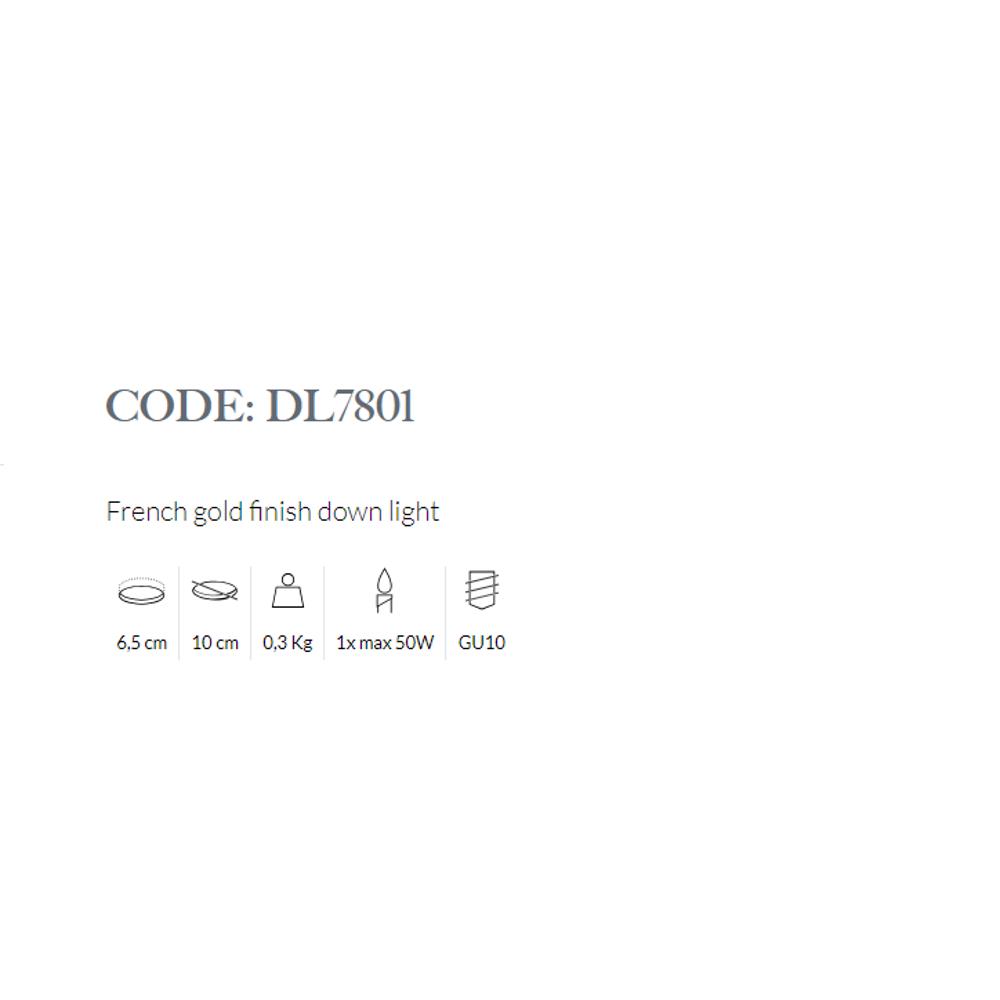 DL7801/002 LUI DOWN LIGHT 1xMAX50W GU10 French gold finish Possoni_small