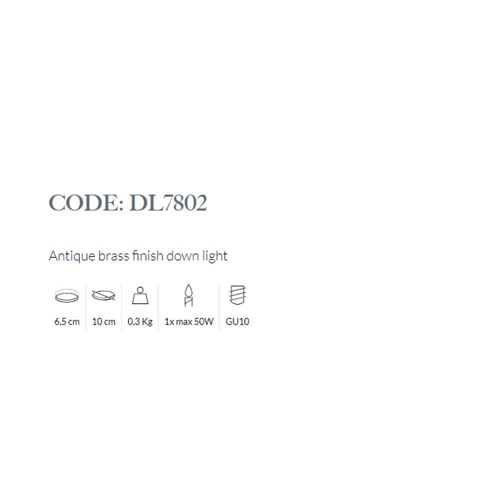 DL7802/002 MIA DOWN LIGHT 1xMAX50W GU10 French gold finish Possoni_small