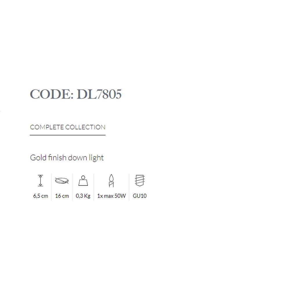 DL7805/006 SOLEIL DOWN LIGHT 1xMAX50W GU10 Gold plated finish Possoni_small