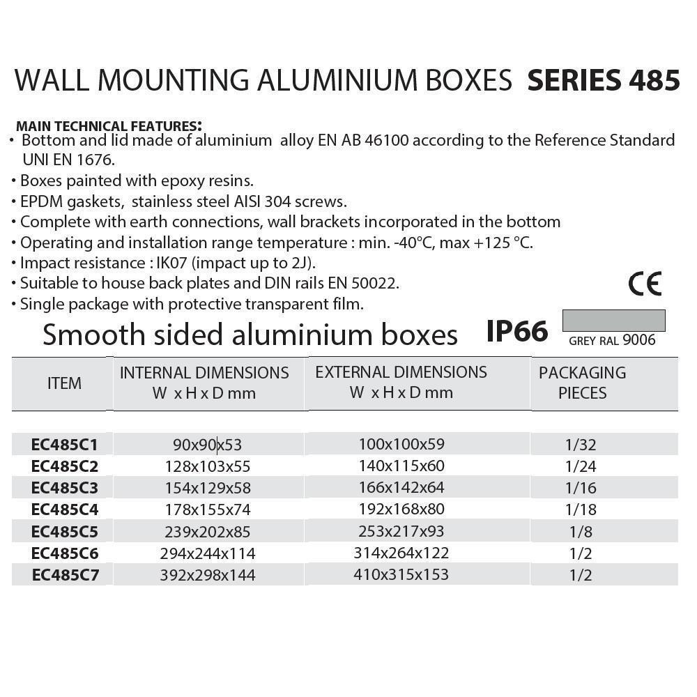 EC485C2 Алуминиева кутия 140х115x60 ELETTROCANALI_small