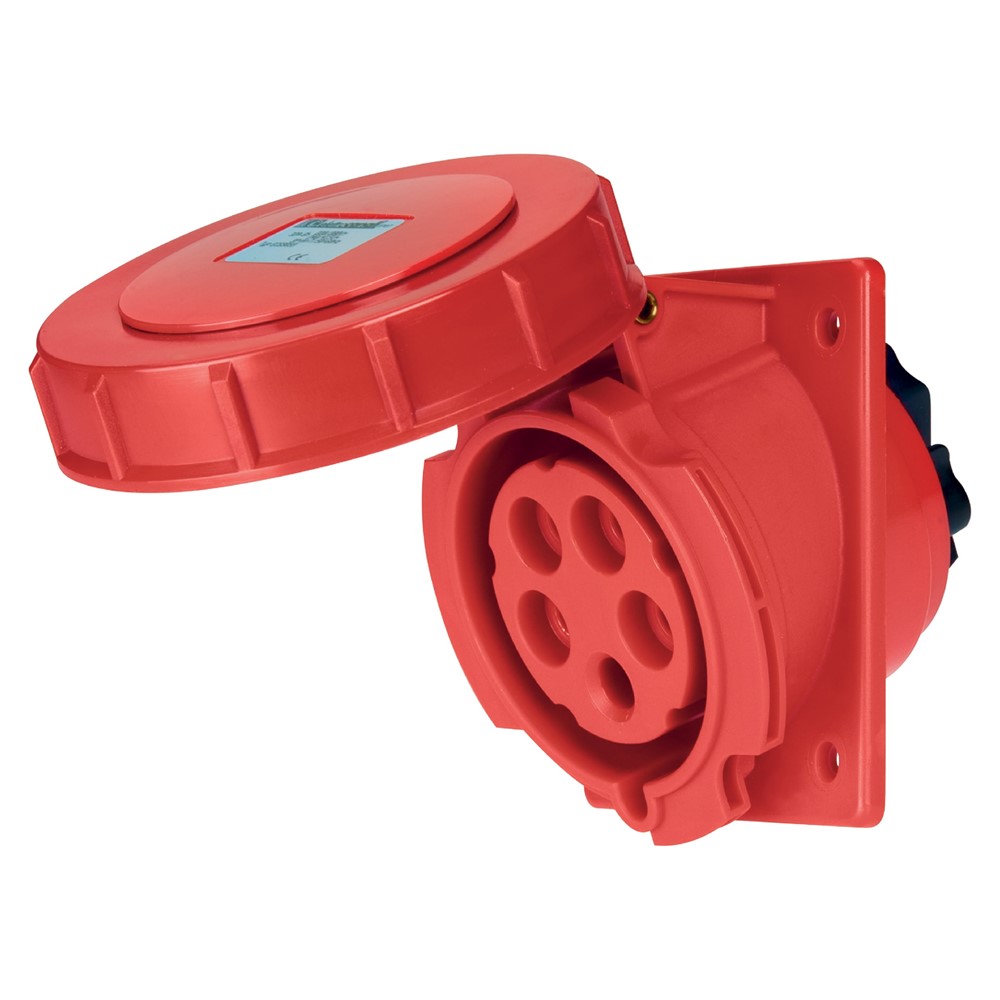 EC69059 Наклонен контакт за монтаж в индустриално табло, IP67, 380/415V, 3P+N+E, 32A, Elettrocanali_small